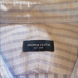 Proper Cloth Amalfi Light Blue Stripe Stretch Pique Fabric Button Down XL 2025